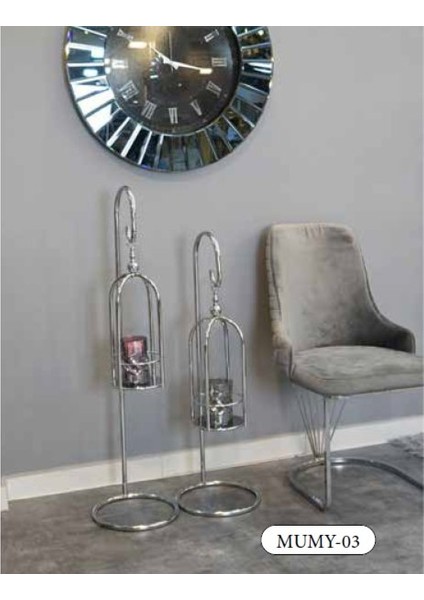 Mim Gümüş Yuvarlak Mumluk