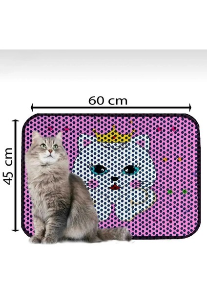 Elekli Tuvalet Önü Desenli Kedi Kumu Paspası | 45X60 cm Kum Toplayıcı Mat fiyatları
