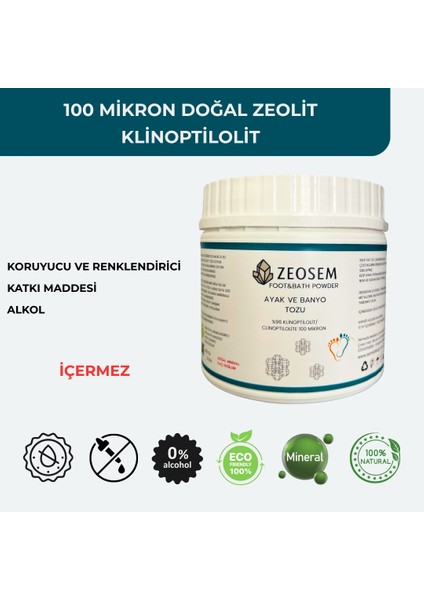 Zeosem Zeolit Ayak ve Banyo Tozu 500GR fiyatları