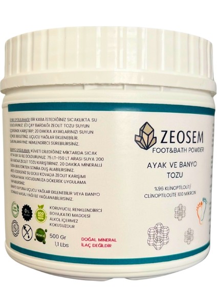 Zeosem Zeolit Ayak ve Banyo Tozu 500GR modelleri