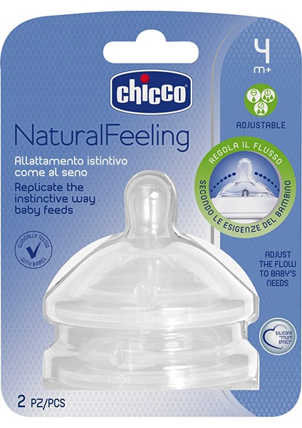 Natural Feeling Silikon Biberon Emziği 2li 4 Ay+ Ayarlanabilir Akış 1 Adet