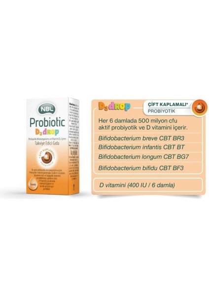 Nbl Probiotic D3 Drop 7,5 ml indirimleri