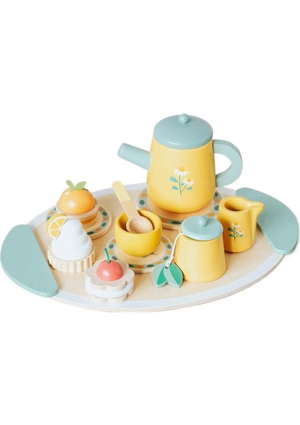 Çocuk Ahşap Çay Seti Tatlı Seti Oyuncak (Yurt Dışından)