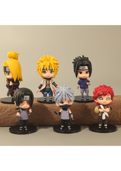 6 Naruto Anime Çizgi Filmi Sasuke Itachi Gaara Kakashi Minato Deidara Bebek Oyuncakları Süsleri (Yurt Dışından)