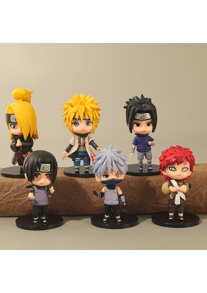 6 Naruto Anime Çizgi Filmi Sasuke Itachi Gaara Kakashi Minato Deidara Bebek Oyuncakları Süsleri (Yurt Dışından) modelleri