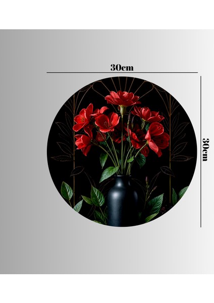 :temperli Cam Daire Tablo, Cam Tablo, Uv Baskı, CTT026