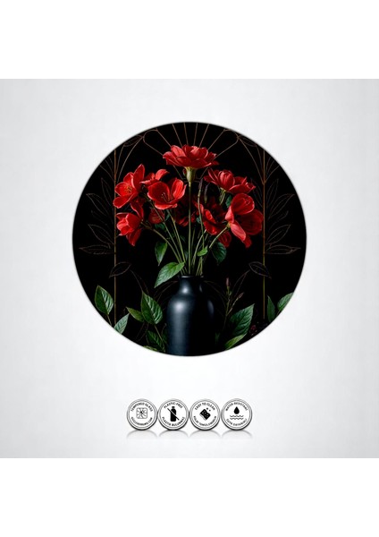 :temperli Cam Daire Tablo, Cam Tablo, Uv Baskı, CTT026