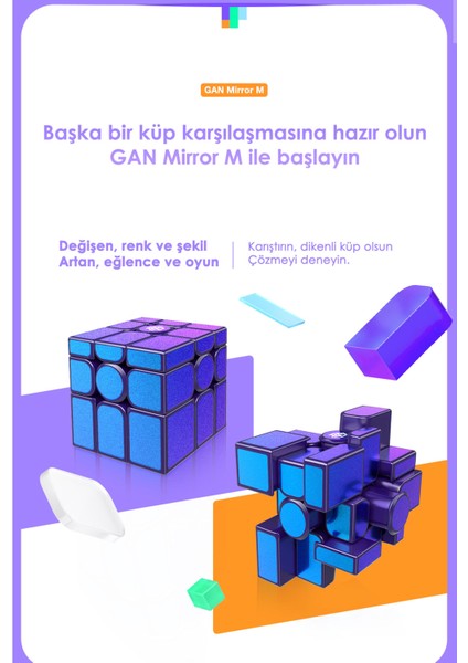 Mirror M UV 3x3 48 Mıknatıslı Parıltılı Ayna Mor Hız Küpü TR Resmi Satıcısı fiyatları