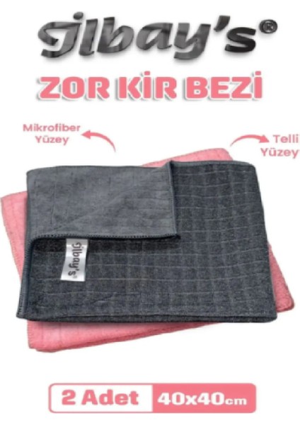 2 Adet Ovalama Zor Kir ve Yağ Çöz Bezi 40X40