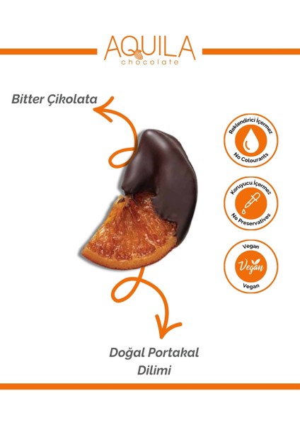 Bitter Çikolata Kaplı Portakal Dilim - 80GR fiyatları