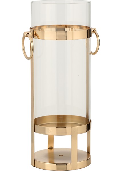 Gold Halkalı Büyük Mumluk 15*15*40 cm AK.JD0092