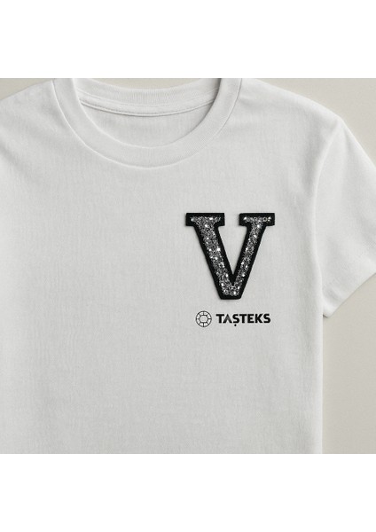 Taşlı Ütülenebilen Veya Sticker Olarak Kullanılabilen 6cm V Harfi fiyatları