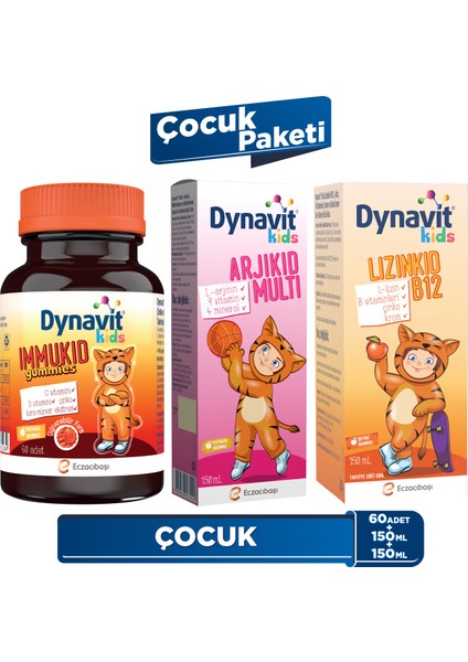 Kids Immukid Gummies & Arjikid & Lizinkid - Çocuk Paketi