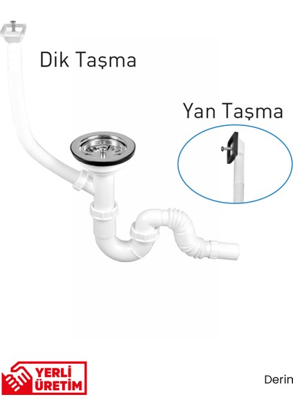 S Tekli Çöp Sifon Körüklü Taşmalı Q32 (Yan) (Derin) (36424) fiyatları