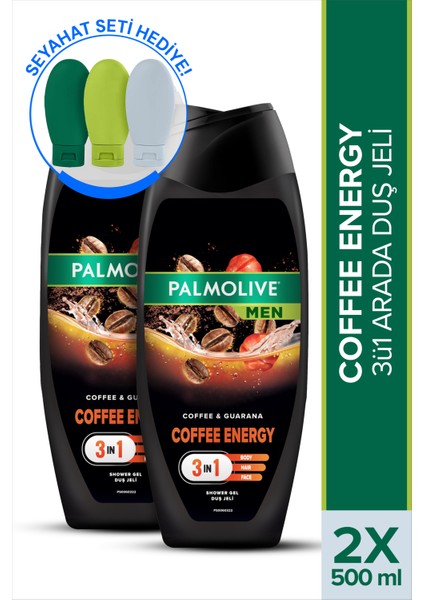 Men Coffee 500 ml Duş Jeli X2 Adet + Seyahat Kiti Hediyeli