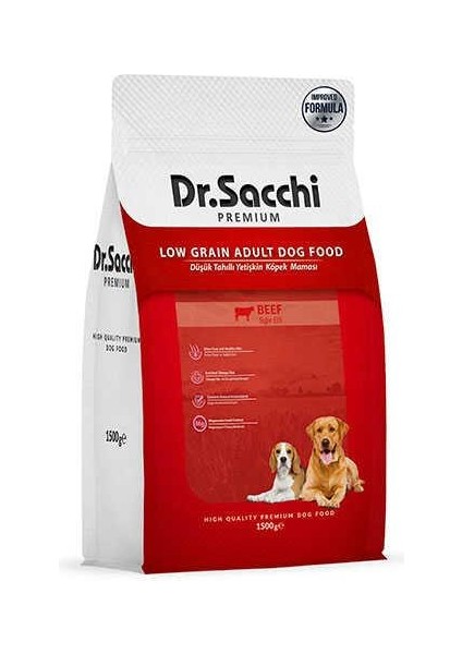 Premium Düşük Tahıllı Sığır Etli Yetişkin Köpek Maması 1,5 kg fiyatları