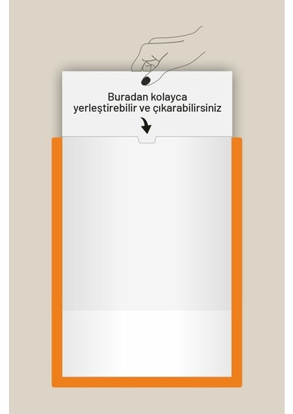 10 Adet A4 Turuncu Belge Sertifika Çerçevesi Kendinden Yapışkanlı Kolay Değiştirilebilir Föylük