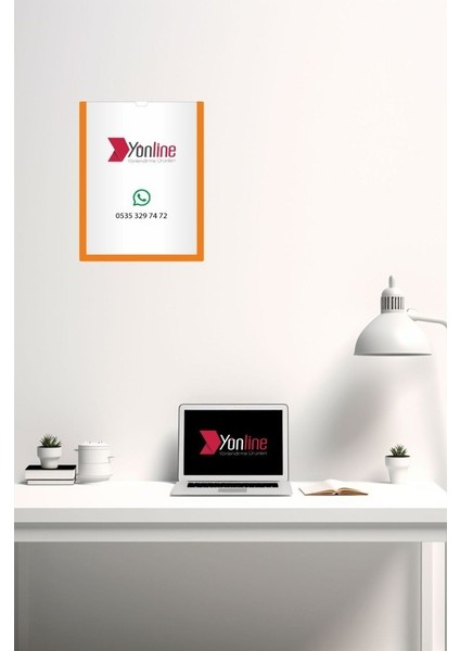 10 Adet A4 Turuncu Belge Sertifika Çerçevesi Kendinden Yapışkanlı Kolay Değiştirilebilir Föylük