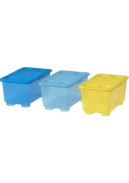 Glis Kapaklı Saklama Kutusu Sarı Mavi 17x10 cm Düzenleme ve Depolama Çözümü fırsatları