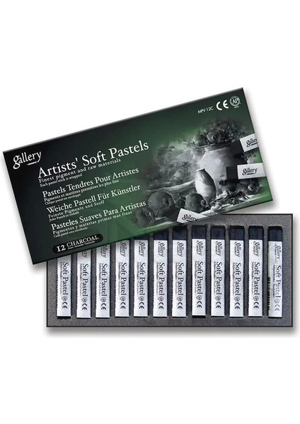 Gallery Artists Soft Pastel 12LI Charcoal