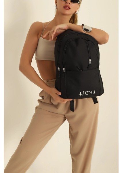 Siyah Bol Gözlü Kadın Sırt Çantası