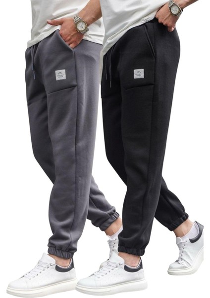 Siyah/füme Cepli Jogger Erkek Eşofman Altı E7445