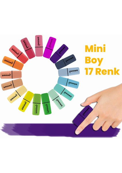 Penmark Mini Fosforlu Kalem 17 Renk fiyatları