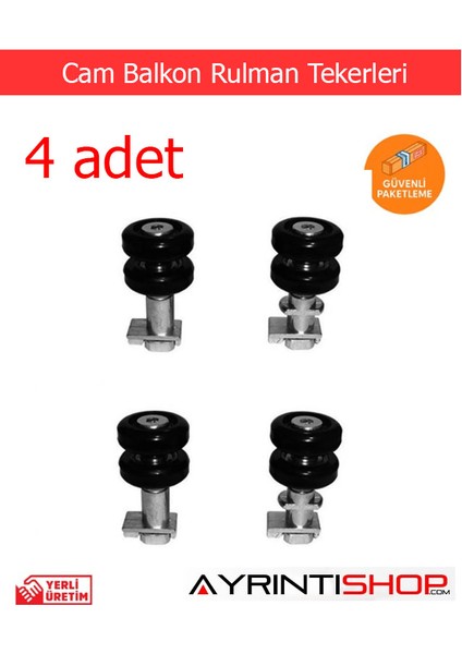 Ayrıntıshop Cam Balkon Teker Seti 4 Lü