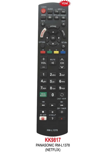 Panasonıc RM-L1378 (Netflix) LCD Kumanda
