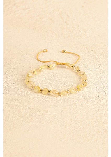 Sitrin Doğal Taş Makrome Bileklik fiyatları