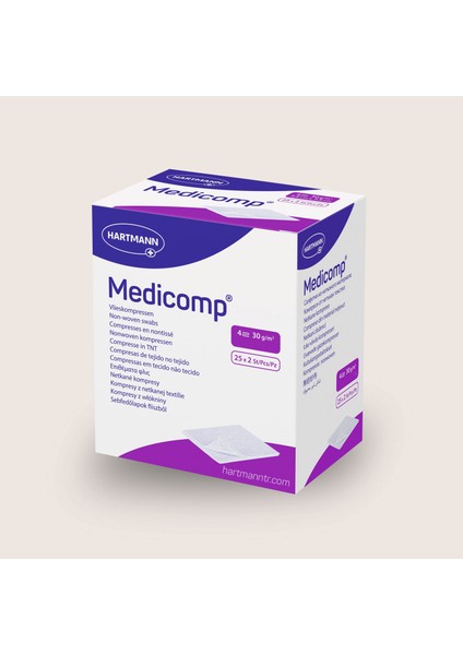 Hartmann Medicomp Steril 4 Katlı Dokunmamış Emici Tampon 10X10CM (25X2 Adet)