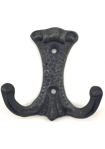 Antika Tarz Dekoratif Pirinç Anıt Çiftli Vestiyer Askı - 85X72 Mm, Oksit