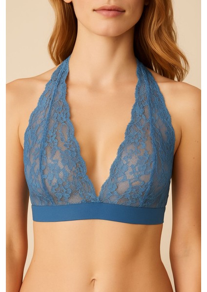 Mavi Sırt Detaylı Full Dantel Bralet Ds200457br