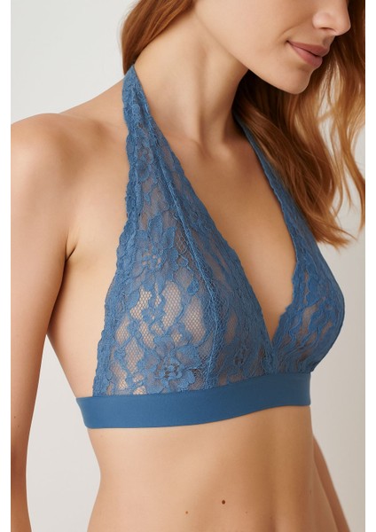 Mavi Sırt Detaylı Full Dantel Bralet Ds200457br