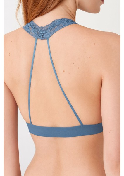 Mavi Sırt Detaylı Full Dantel Bralet Ds200457br