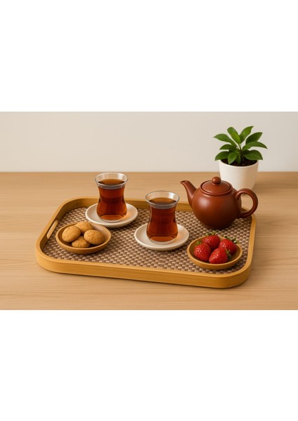 Bambu Dikdörtgen Tepsi 46cm x 33cm x 5cm fırsatları