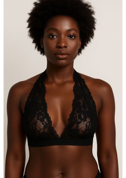 Siyah Sırt Detaylı Full Dantel Bralet DS200457BR