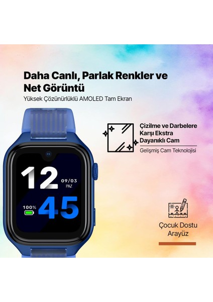 Kidi Pro AMOLED Ekranlı GPS 4G Sim Kartlı Akıllı Çocuk Saati Lacivert 2KSW03 modelleri