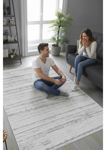 Fiona Gri Polıp -Çökme Polyester Halı.