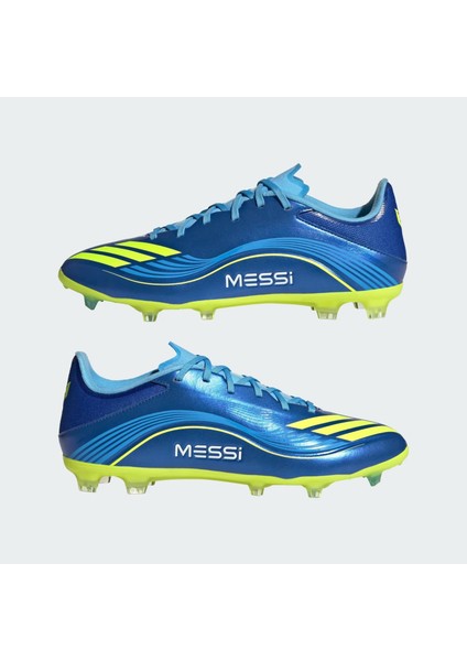 F50 Messi League Firm-Multi Ground Erkek Mavi Çim Saha Kramponu.-