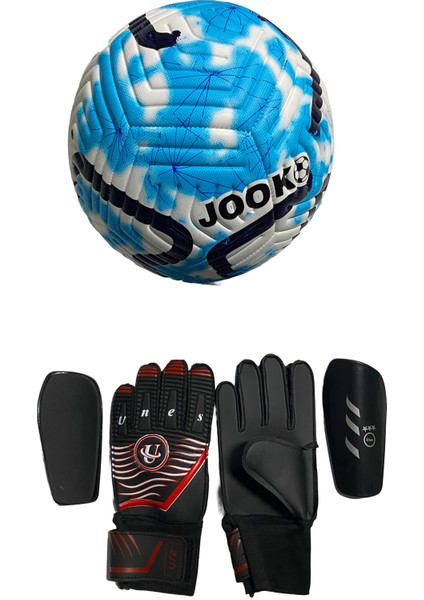 5 No Futbol Topu, Kaleci Eldiveni ve Tekmelik 3'lü Set + Pompa Hediyeli