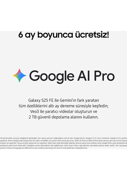 Galaxy S25 Fe 256 GB 8 GB Ram (Samsung Türkiye Garantili) Buz Mavisi
