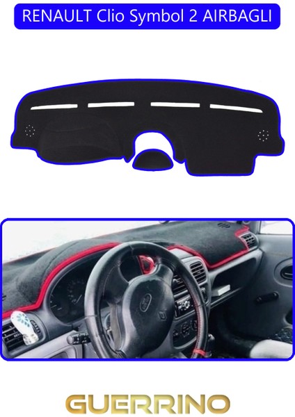 Renault Clio Symbol 2 Aırbaglıtorpido Koruma Halısı Mavi Kenar