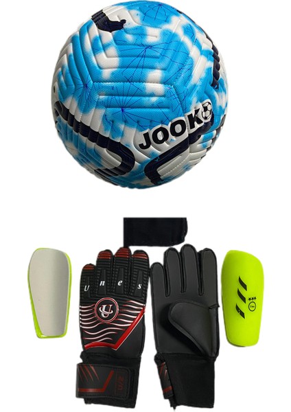 5 No Futbol Topu, Kaleci Eldiveni ve Tekmelik 3'lü Set + Pompa Hediyeli