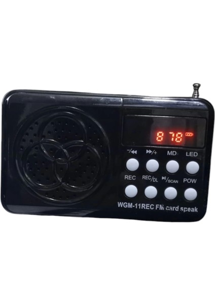 Mini Cep Radyosu Şarjlı Hafıza Kart Takılabilir Fenerli Wgm-11 modelleri