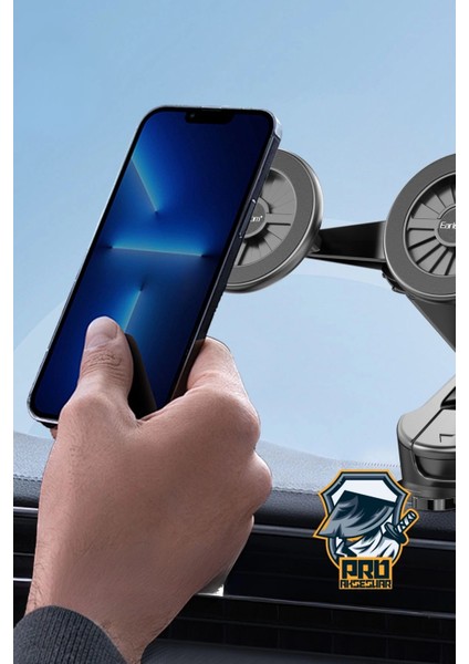 Ikili Manyetik Oynar Başlıklı Mıknatıslı Vantuzlu 360° Magsafe Araç Telefon Tutucu - Siyah fiyatları