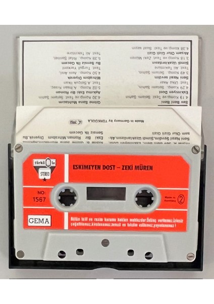 Zeki Müren Eskimeyen Dost Türküola 567 Alman Baskı Kaset (Orijnal Dönem Alman Baskı Kaset) fiyatları