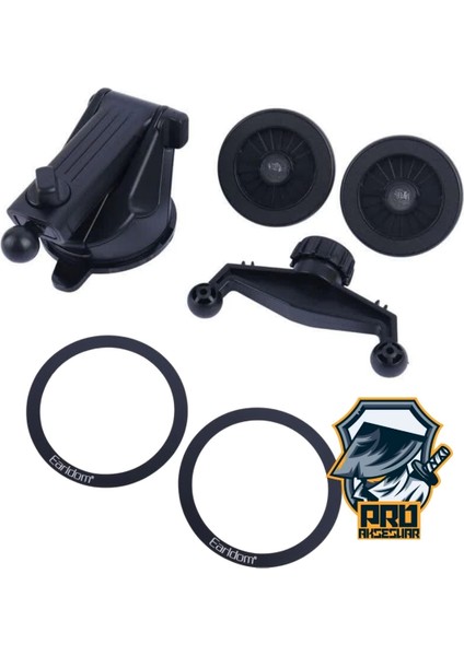 Ikili Manyetik Oynar Başlıklı Mıknatıslı Vantuzlu 360° Magsafe Araç Telefon Tutucu - Siyah indirimleri