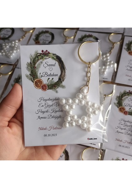 Nikah Hatırası Hediyeliği 32 Adet Yıldız Anahtarlık