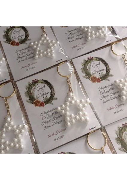 Nikah Hatırası Hediyeliği 32 Adet Yıldız Anahtarlık modelleri